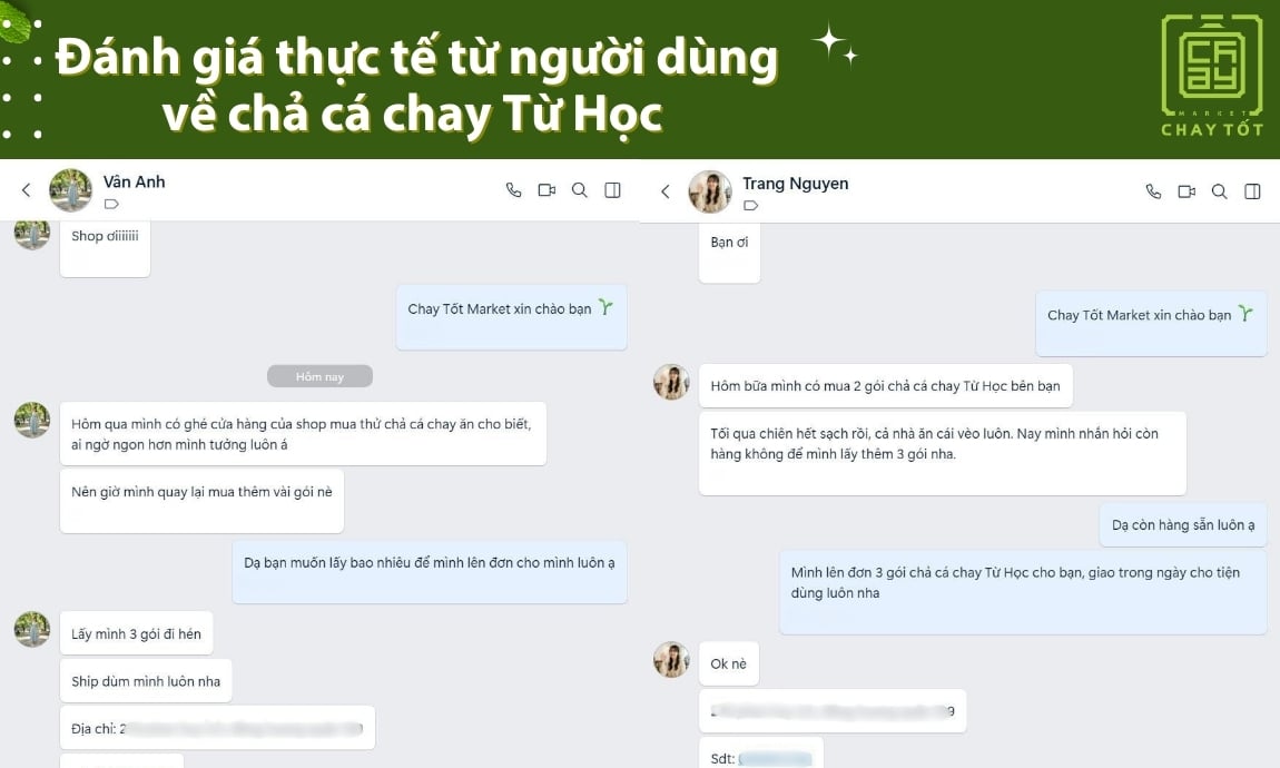 Đánh giá thực tế từ người dùng về chả cá chay Từ Học