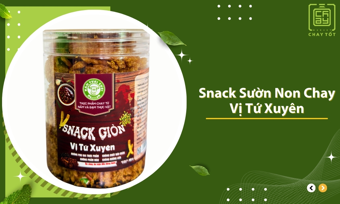 Snack Sườn Non Chay Sấy Giòn Vị Tứ Xuyên