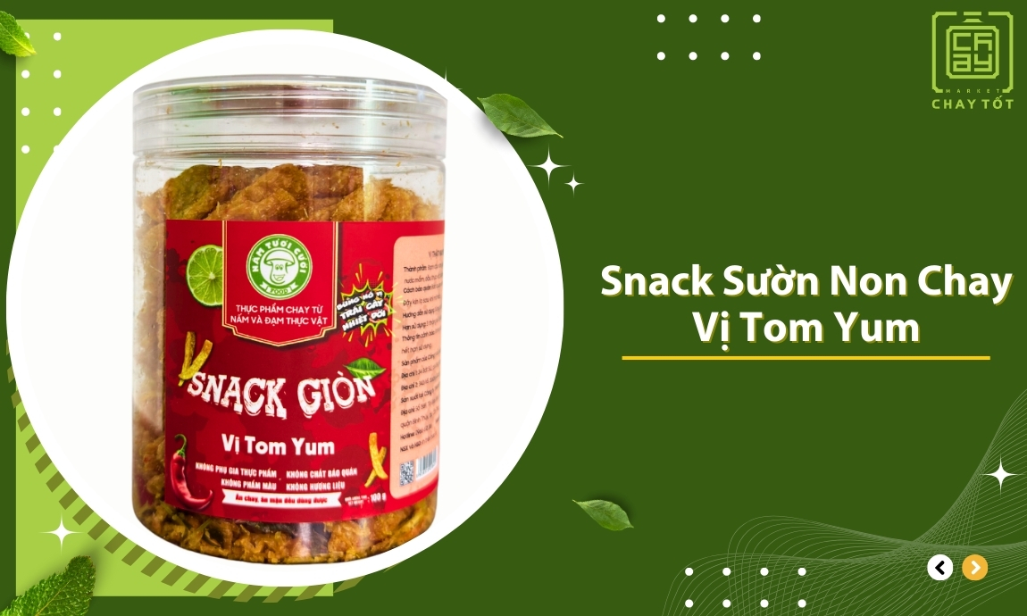 Snack Sườn Non Chay Sấy Giòn Vị Tomyum
