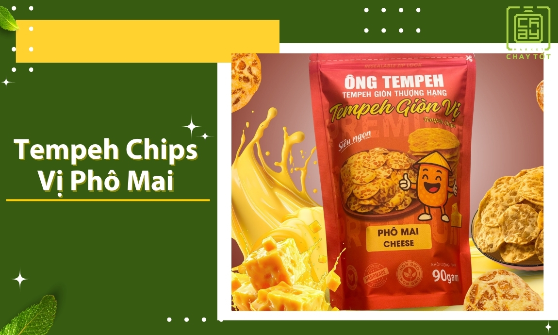 Tempeh chips vị phô mai