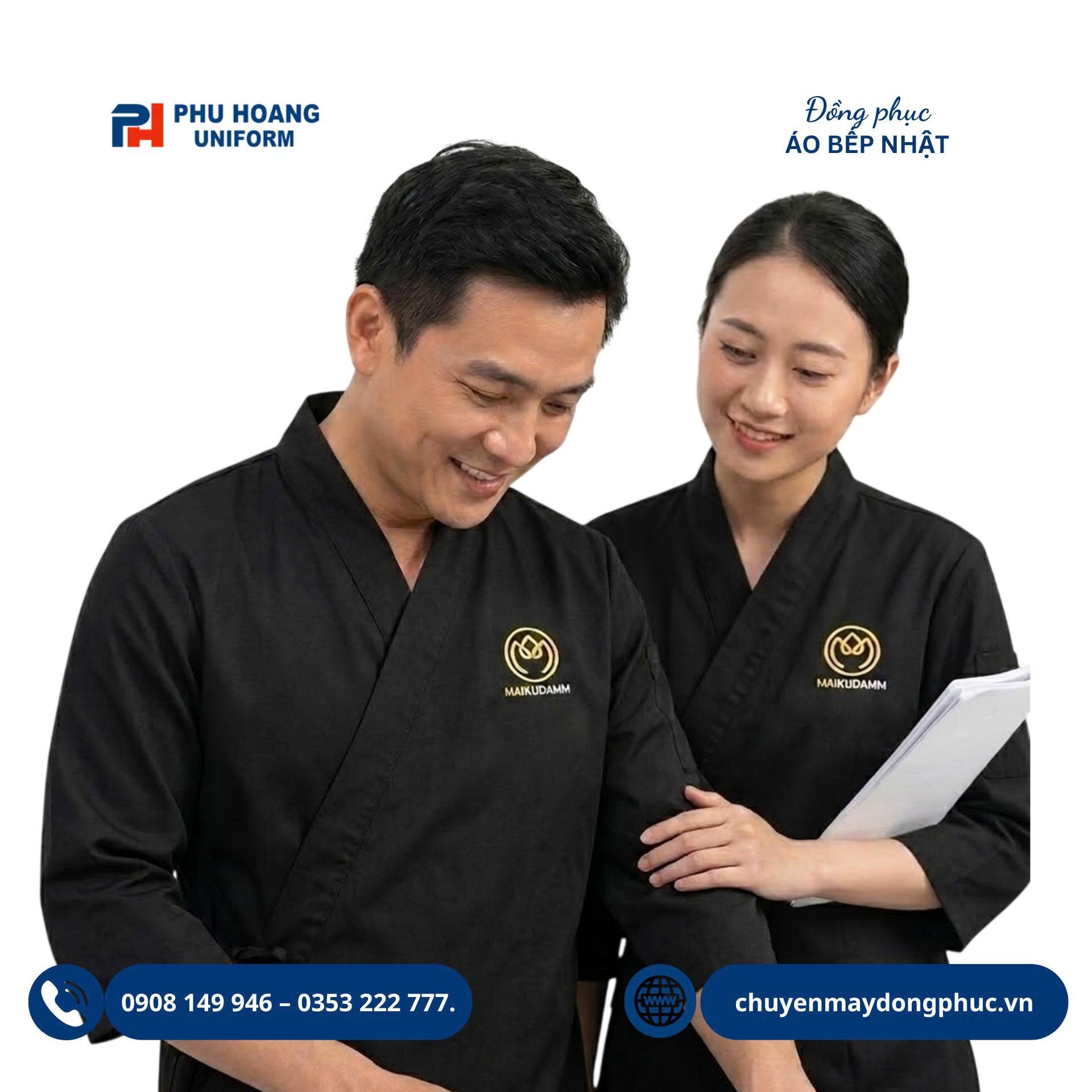 Áo Bếp Nhật Nhận In Thêu Logo Theo Yêu Cầu – Từ File Thiết Kế Đến Sản Phẩm Hoàn Chỉnh