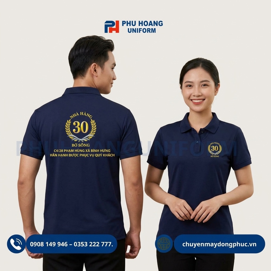 Áo Thun Polo In Logo Thương Hiệu Nhà Hàng – Lựa Chọn Bền Bỉ, Chuyên Nghiệp