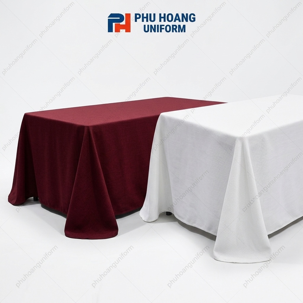 Cho Thuê Khăn Trải Bàn Hình Chữ Nhật – Trắng Và Đỏ Đô Cho Mọi Sự Kiện