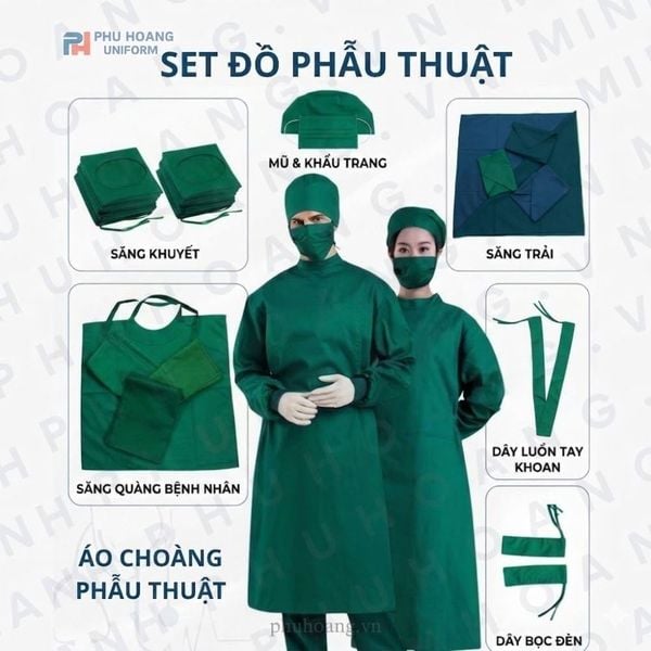🏥 SET ĐỒ PHẪU THUẬT – TIÊU CHUẨN AN TOÀN, CHUYÊN NGHIỆP TRONG Y KHOA HIỆN ĐẠI