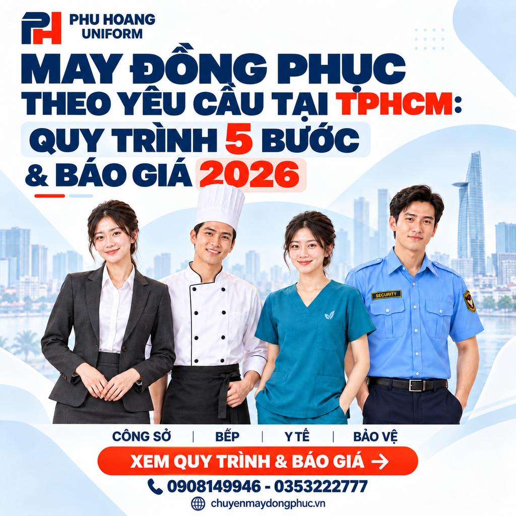 May Đồng Phục Theo Yêu Cầu Tại TPHCM: Quy Trình 5 Bước, Báo Giá Và Mẫu Theo Từng Ngành 2026