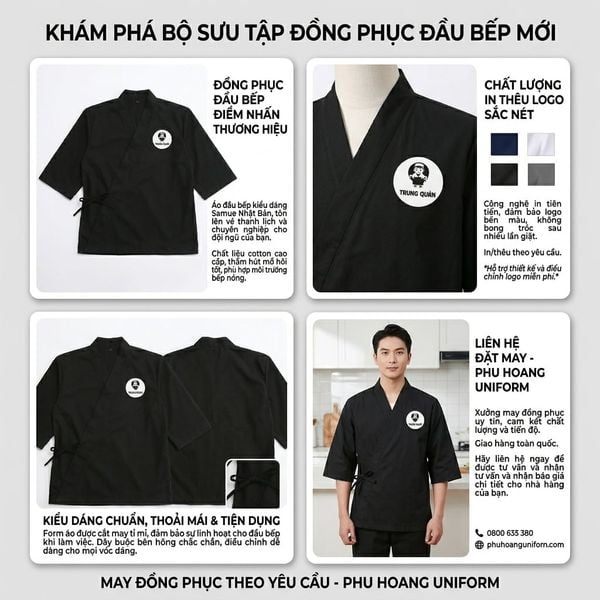 In/Thêu Logo Áo Bếp