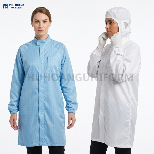 ÁO CHOÀNG PHÒNG SẠCH CHỐNG TĨNH ĐIỆN NGÀNH THỦY SẢN 002