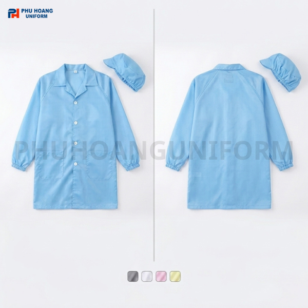 ÁO CHOÀNG PHÒNG SẠCH CHỐNG TĨNH ĐIỆN NGÀNH THỦY SẢN 001