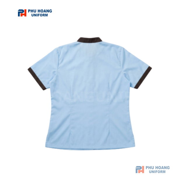 ÁO TẠP VỤ XANH NHẠT PHỐI VIỀN