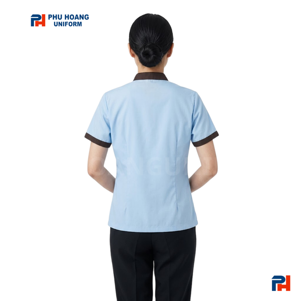 ÁO TẠP VỤ XANH NHẠT PHỐI VIỀN