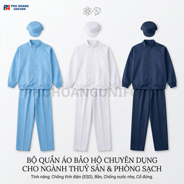 BỘ QUẦN ÁO CHỐNG TĨNH ĐIỆN NGÀNH THỦY SẢN 003