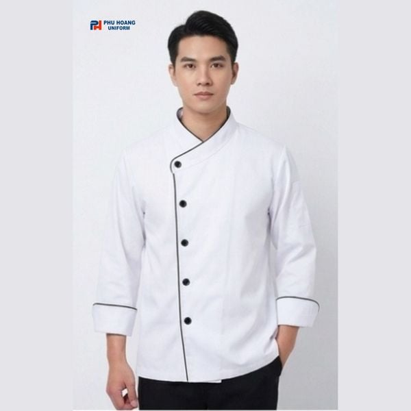 áo bếp trắng tay dài