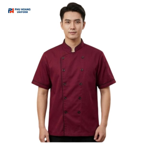 áo bếp đỏ viền đen