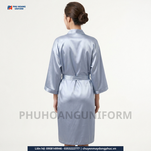 Áo Choàng Spa Màu Xám Xanh