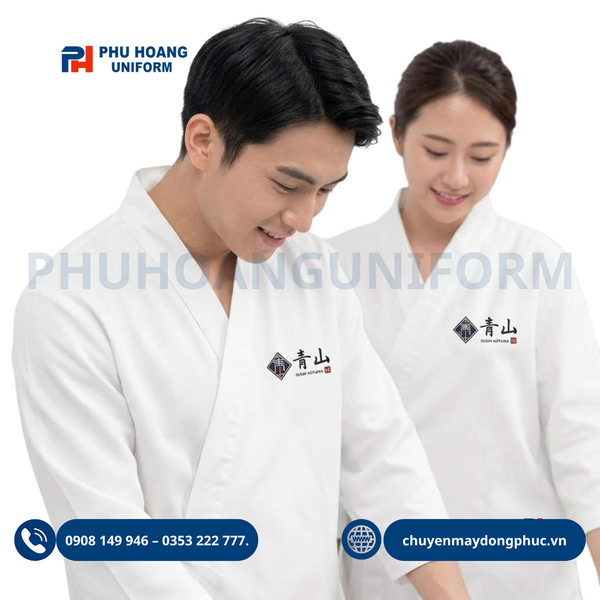 Mẫu đồng phục Áo bếp Nhật do Phú Hoàng sản xuất