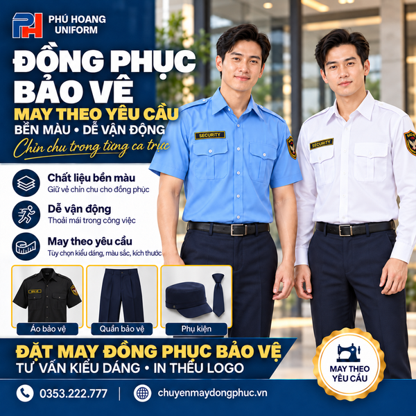 Đồng phục bảo vệ may theo yêu cầu chất liệu bền màu, dễ vận động