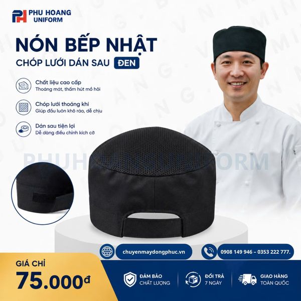 Bộ Đồng Phục Bếp Nhật Nón Bếp Nhật Đen Đẹp Năm 2026