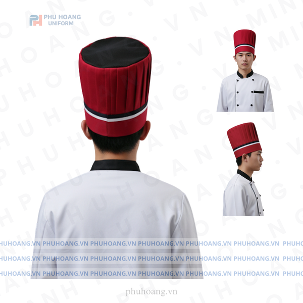 NÓN BẾP TRƯỞNG ĐỎ ĐÔ