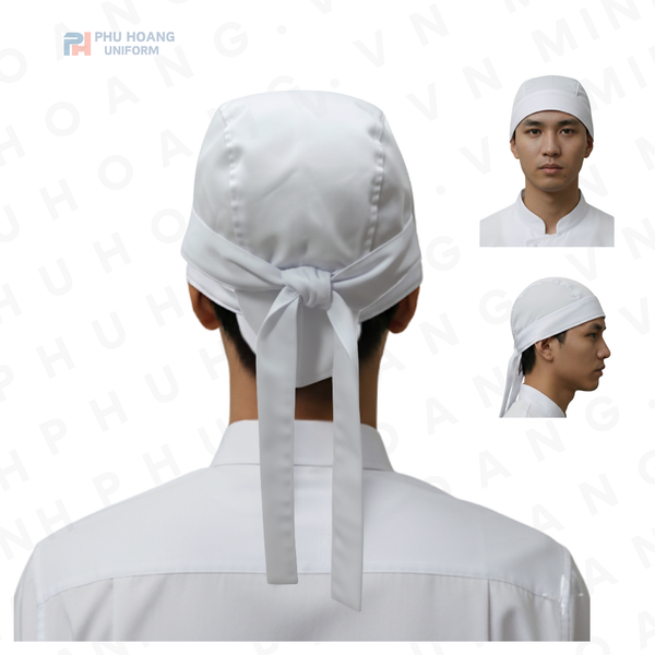 NÓN BẾP TRẮNG CỘT SAU