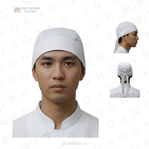 NÓN BẾP TRẮNG CỘT SAU