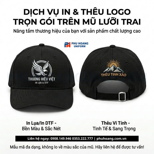 In/Thêu Logo Nón Kết, Nón Bếp Và Các Phụ Kiện Khác