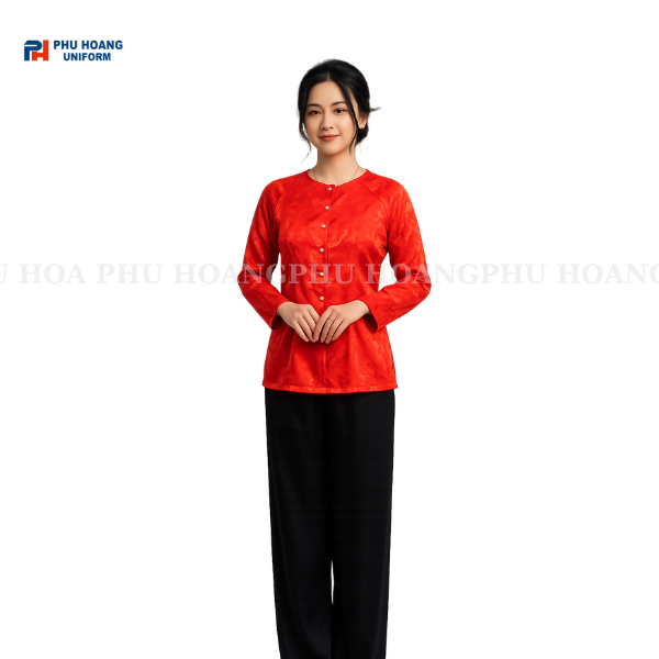 ÁO BÀ BA GẤM ĐỎ