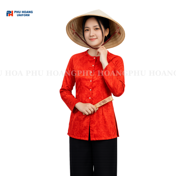 ÁO BÀ BA GẤM ĐỎ