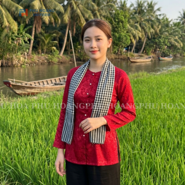 ÁO BÀ BA GẤM ĐỎ