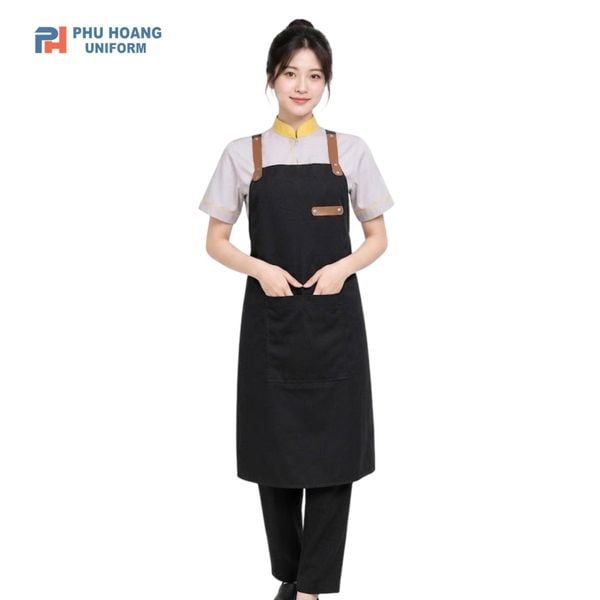 Tạp Dề Dây Chéo Phối Da Thật