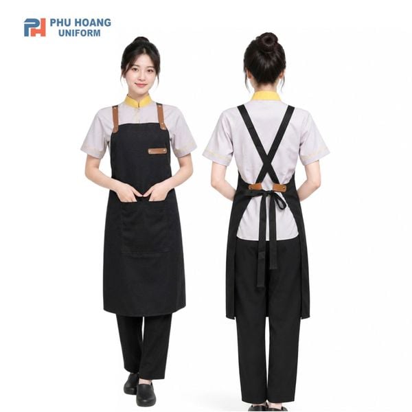 Tạp Dề Dây Chéo Phối Da Thật