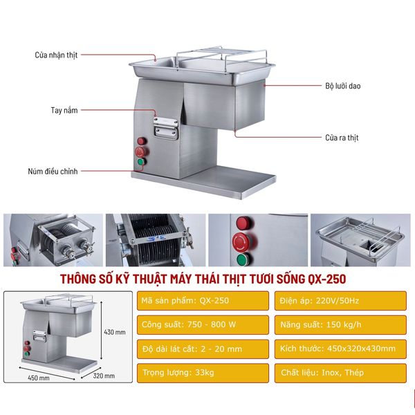 máy thái thịt qx 250