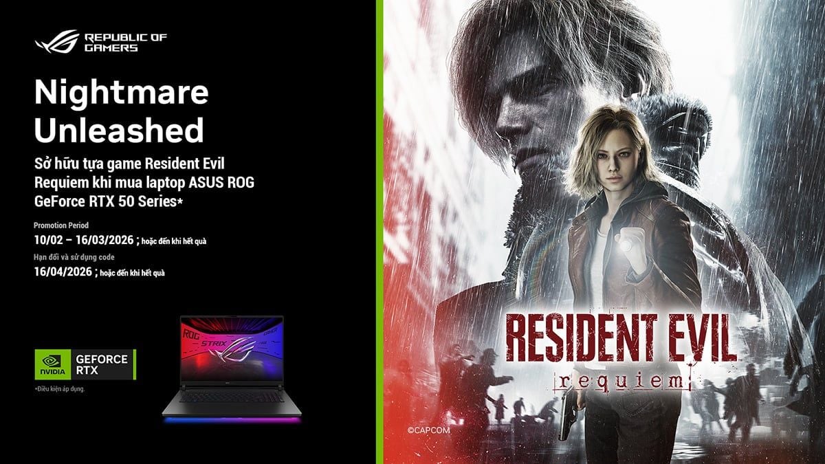 Mua laptop ROG/TUF Gaming nhận game Resident Evil Requiem
