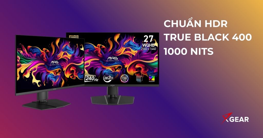 HDR True Black 400 đồng bộ trên màn hình phẳng MSI MAG 273QP 27'' 2K QD-OLED