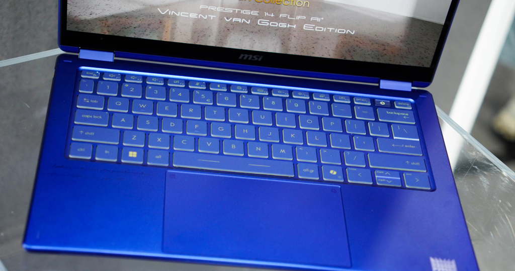laptop msi prestige 14 flip ai vincent van gogh edition the starry night 295vn bàn phím