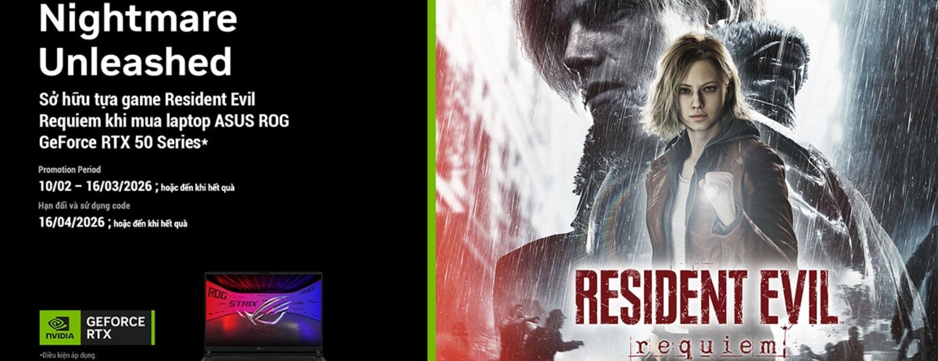 Mua laptop ROG/TUF Gaming nhận code game Resident Evil Requiem