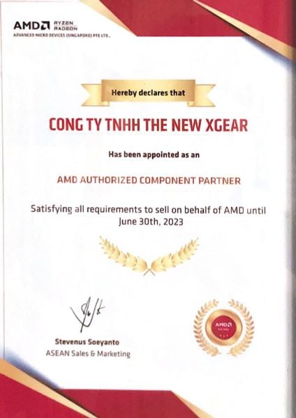 Chứng nhận Đối tác Ủy quyền của AMD (AMD Authorized Component Partner) với Xgear