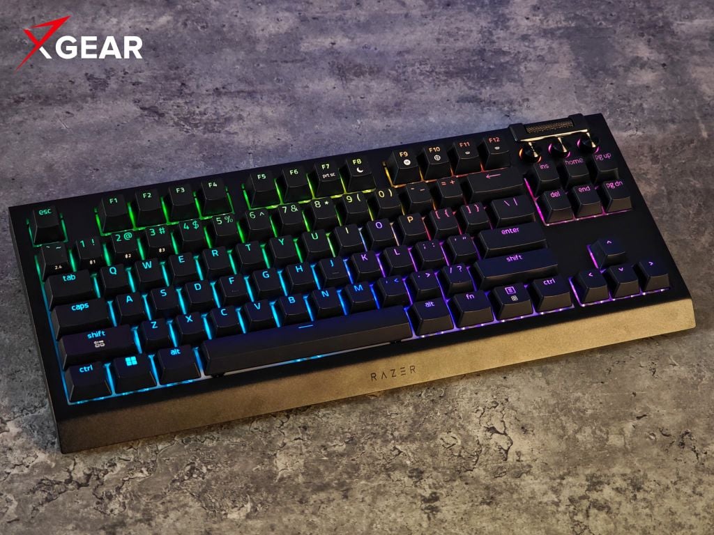Razer BlackWidow V4 Tenkeyless thiết kế gọn gàng với khung nhôm bền bỉ