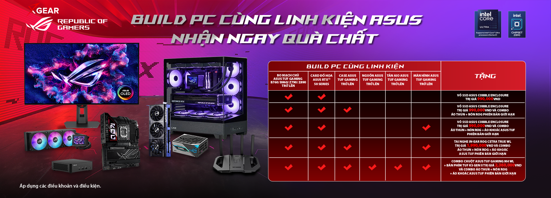 Build PC cùng linh kiện ASUS - Nhận quà khủng đến 2.3 triệu