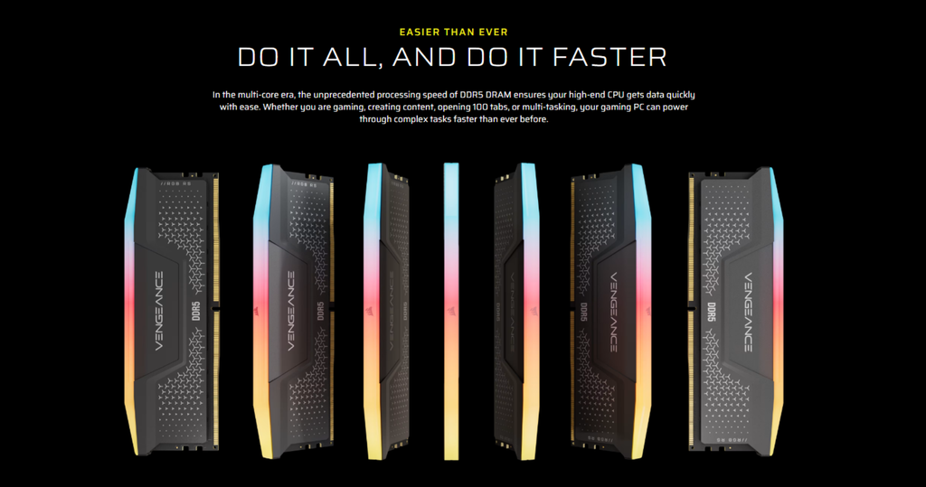 RAM PC Corsair VENGEANCE RGB RS DDR5 64GB DDR5 6000MT/s - CMG64GX5M2D6000Z40 giới thiệu