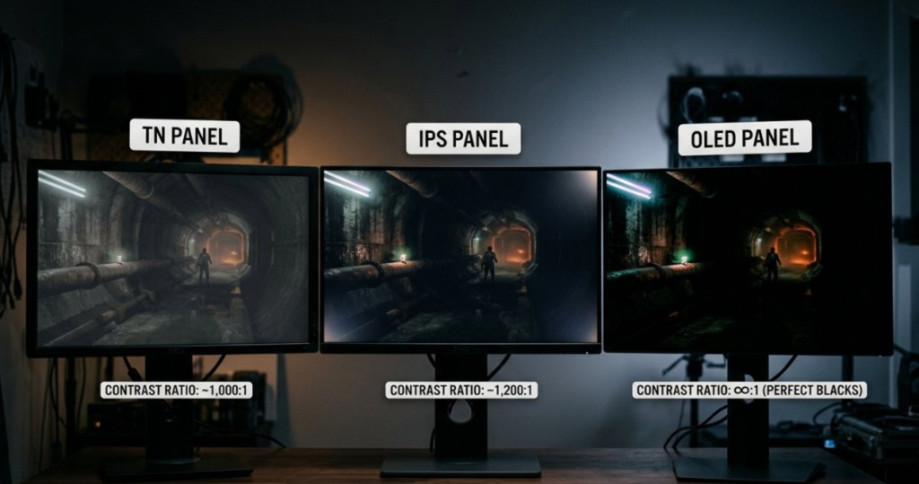 so sánh tấm nền IPS, OLED, TN