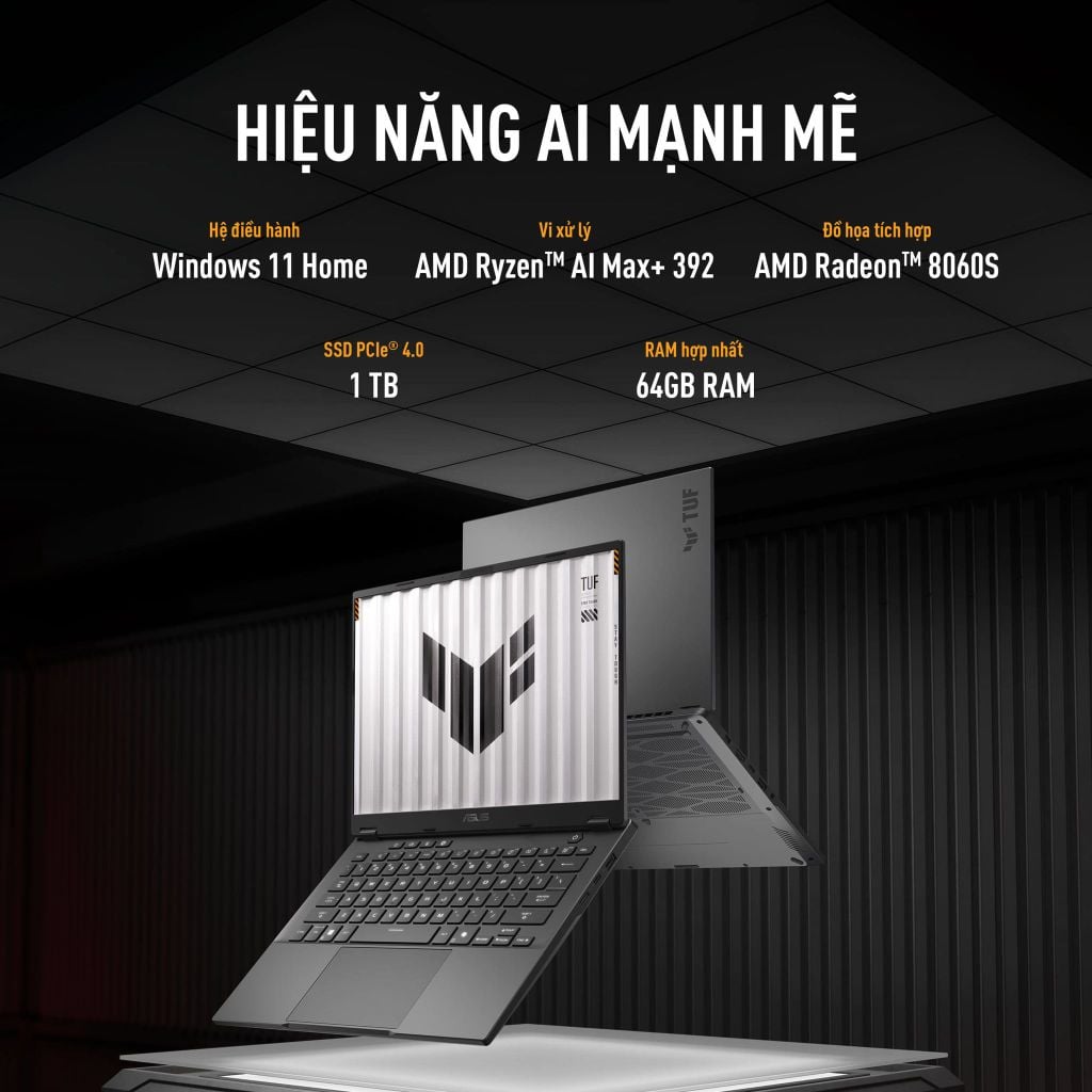 ASUS TUF Gaming A14 FA401EA-RG034W được trang bị chip AI hiệu năng cao