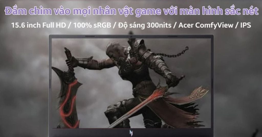 laptop gaming acer nitro v propanel anv15 42 r0qm màn hình