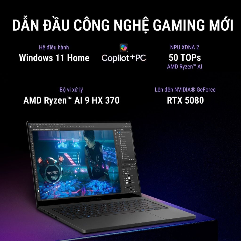 ASUS ROG Zephyrus G14 GA403WP-QS045WS cấu hình mạnh đạt hiệu suất xử lý AI đạt 1334 TOPS