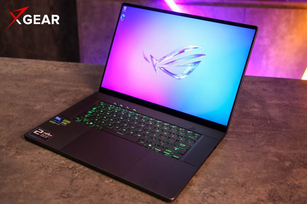 laptop gaming asus rog zephyrus g16 gu605cp qr115w góc nghiêng