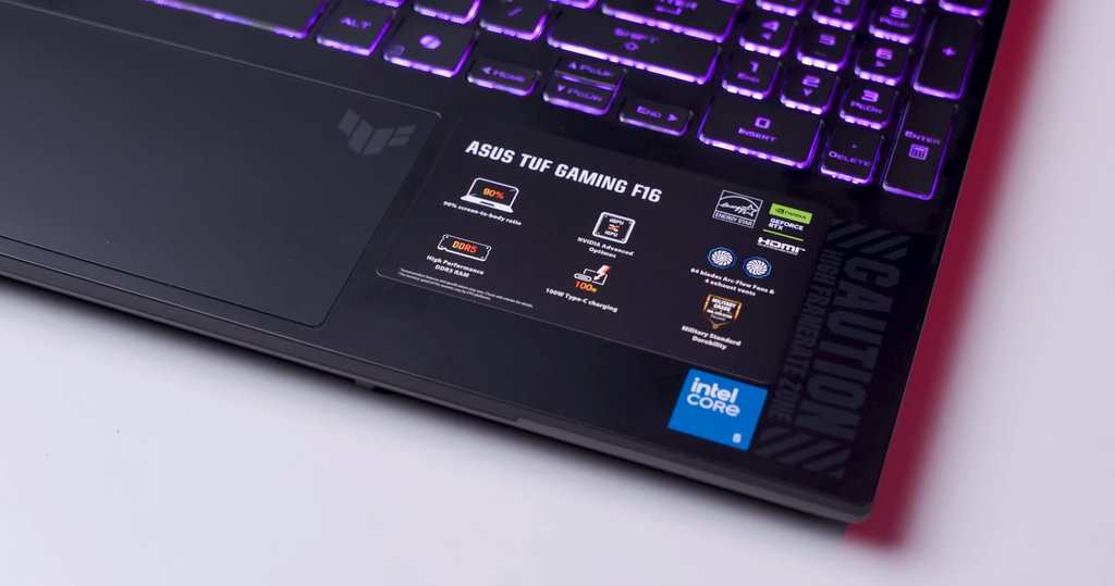 laptop gaming asus tuf f16 fx607vjr tu320w tem Intel core và nvidia