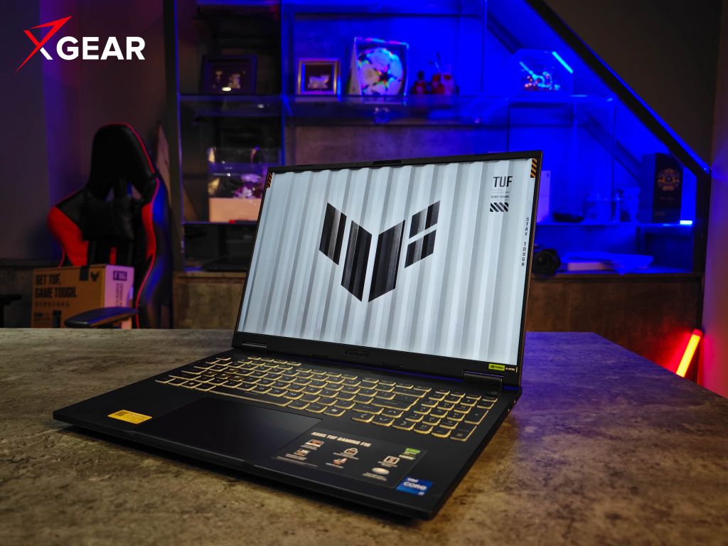laptop gaming asus tuf f16 fx610jm tu004w góc nghiêng trái