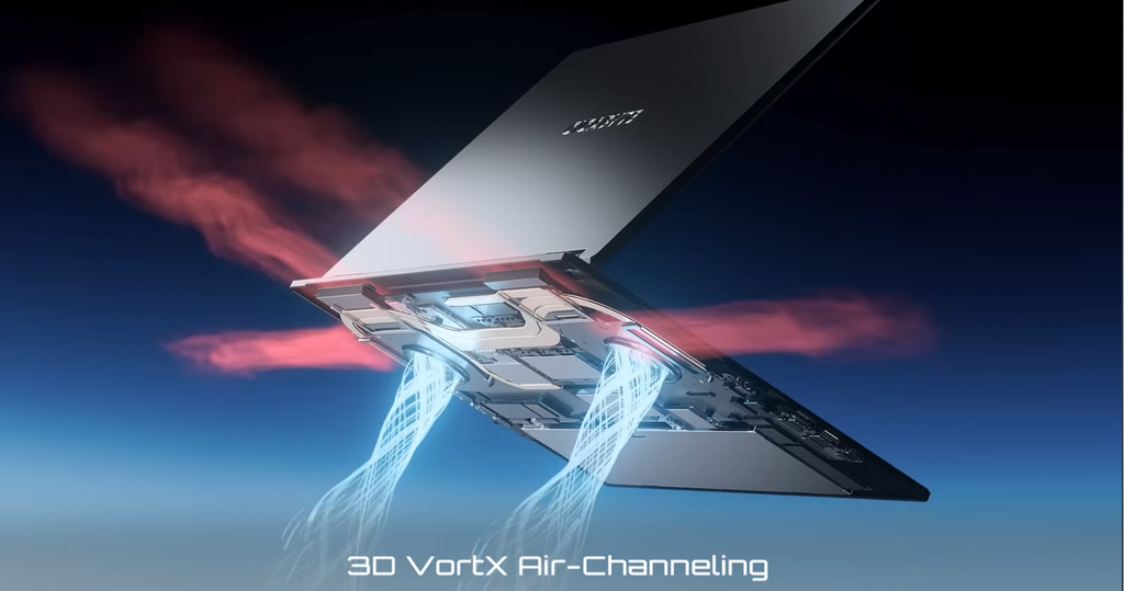 luồn khí của hệ thống tản nhiệt của laptop gaming gigabyte a16 ga6eh evhs3vn893sh
