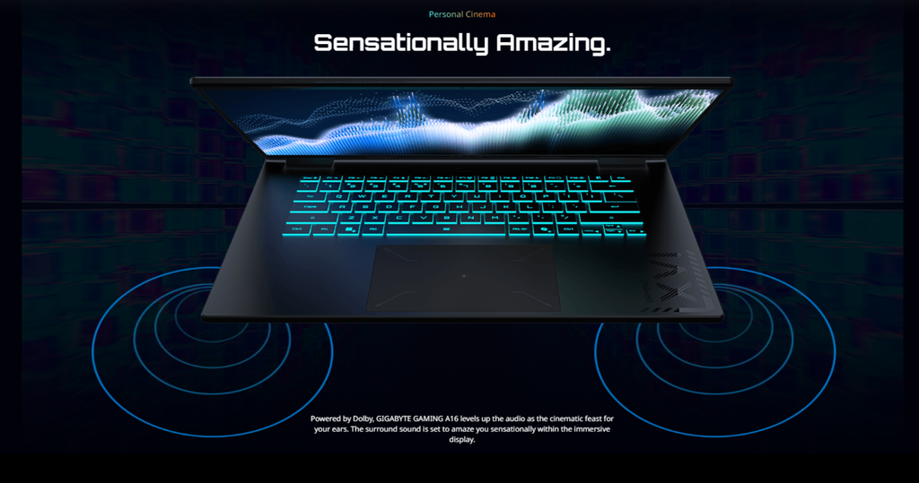 laptop gaming gigabyte a16 ga6eh evhs3vn893sh loa Dolby Atmos