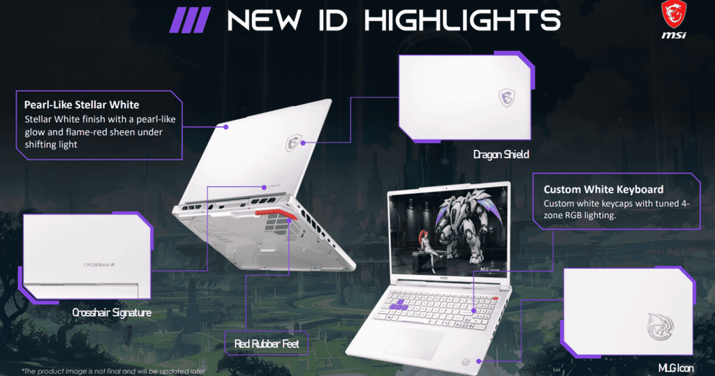 thiết kế laptop gaming msi crosshair a16 hx mlg edition e8wgk 067vn