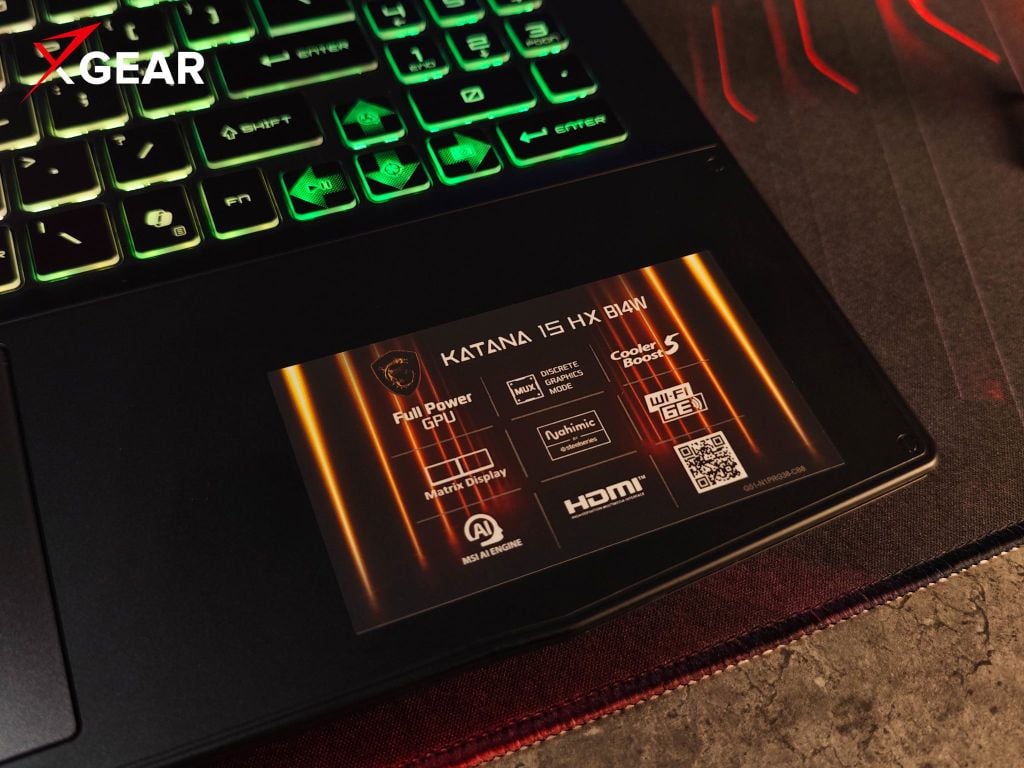 laptop MSI Katana 15 HX B14WFK 294VN cấu hình mạnh vơi chip AI và core i9